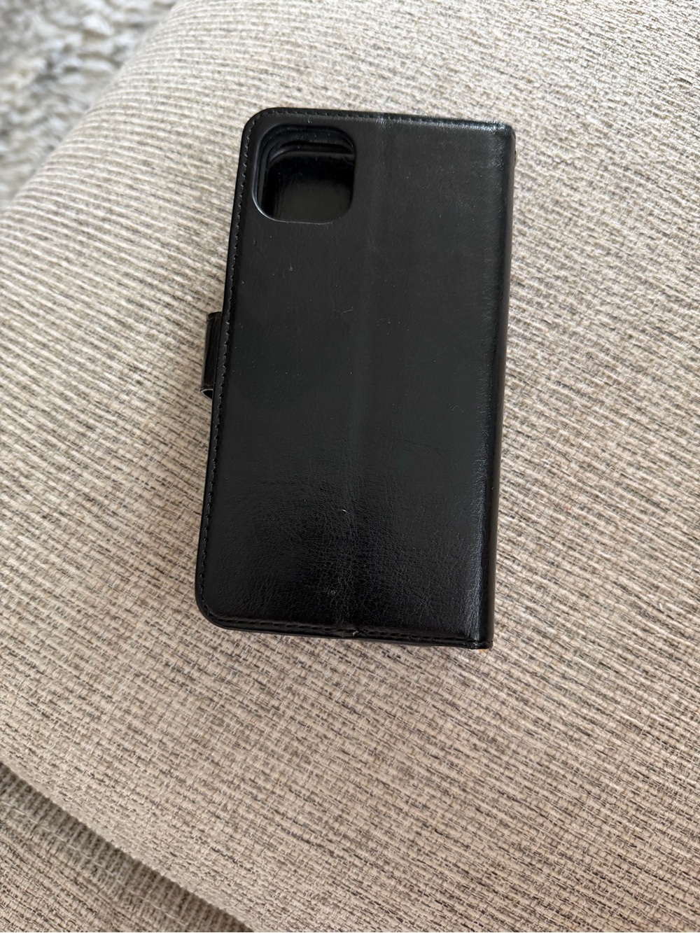 Black Leather Wallet Phone Case - Unbranded